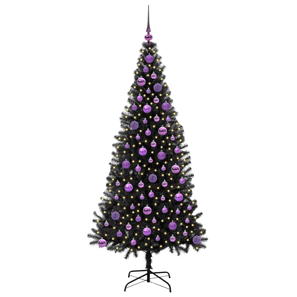 vidaXL Christmas Tree Black 180 cm PVC - 49675