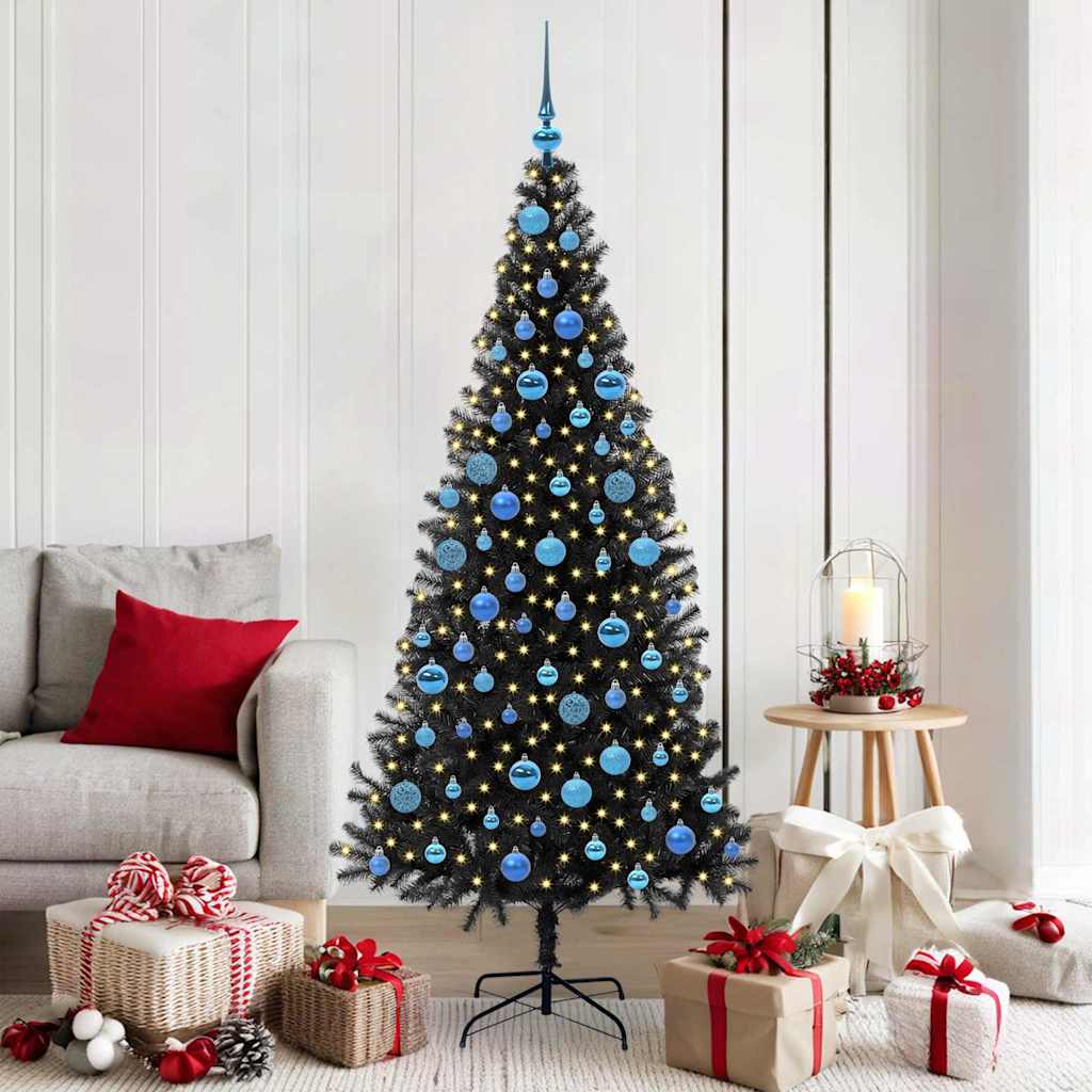 vidaXL Christmas Tree Black 180 cm PVC - 49678