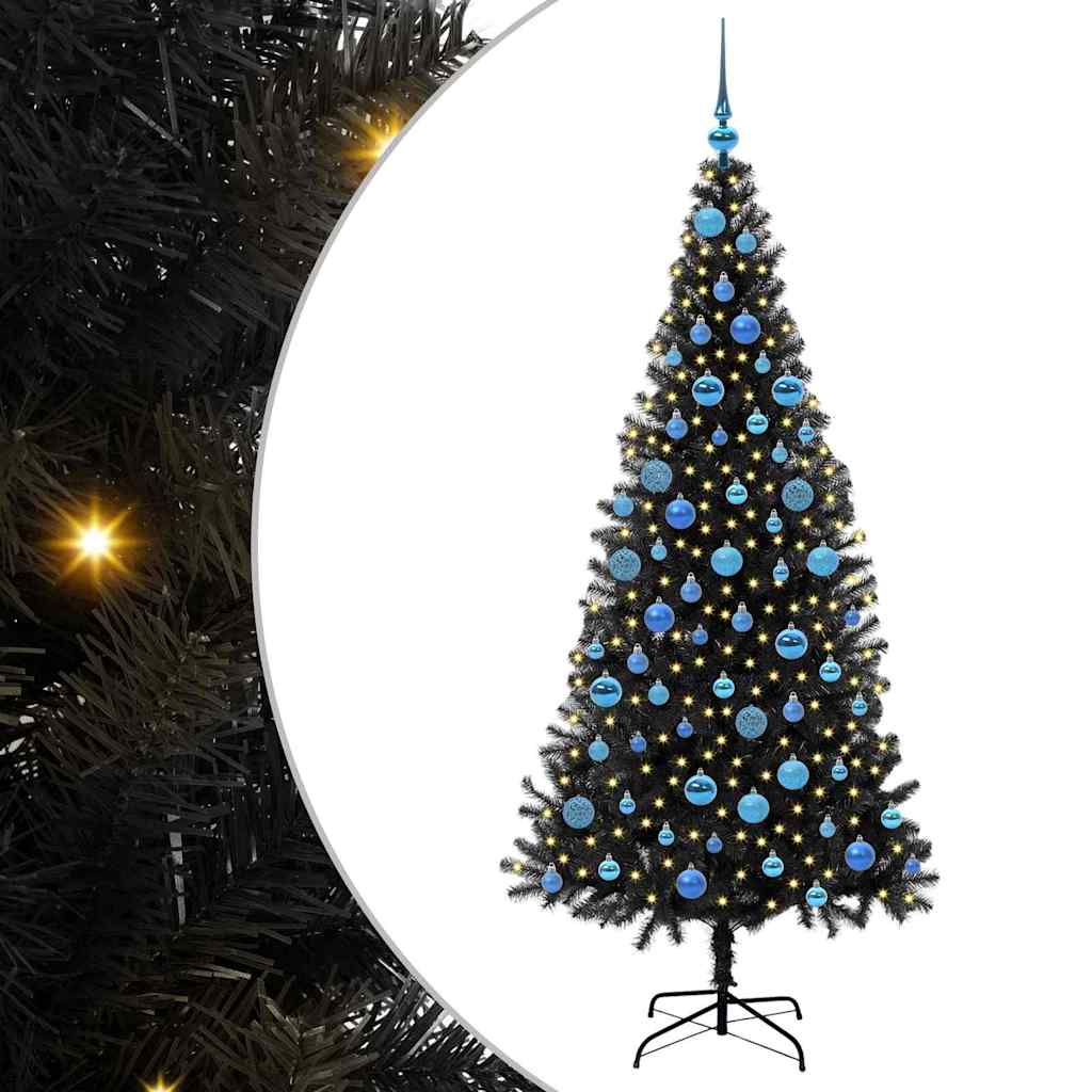 vidaXL Christmas Tree Black 180 cm PVC - 49678