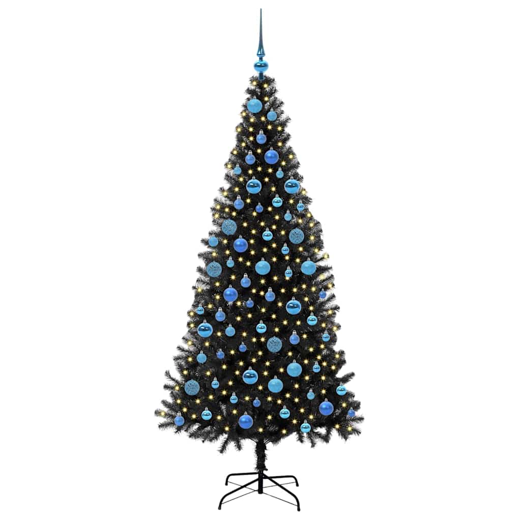 vidaXL Christmas Tree Black 180 cm PVC - 49678