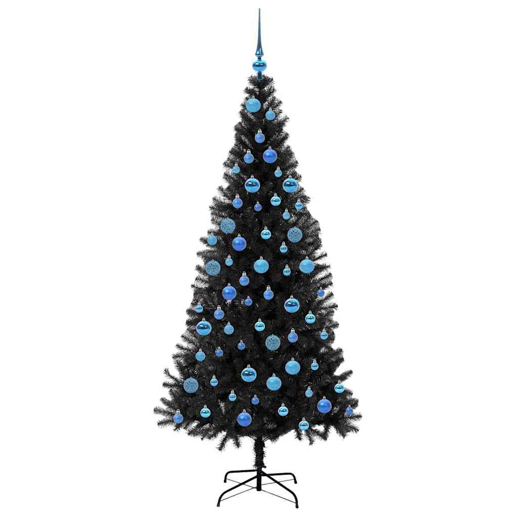 vidaXL Christmas Tree Black 180 cm PVC - 49678