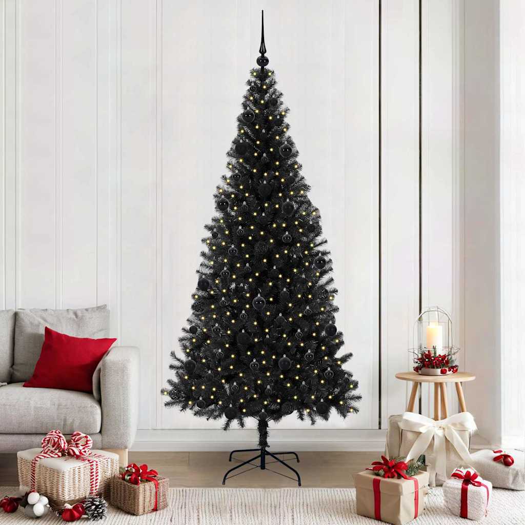vidaXL Christmas Tree Black 210 cm PVC