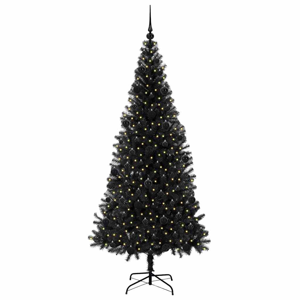 vidaXL Christmas Tree Black 210 cm PVC