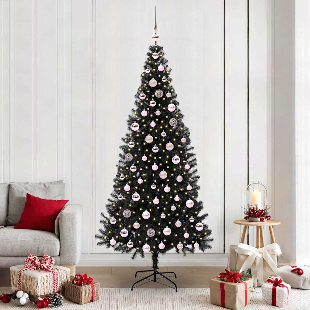 vidaXL Christmas Tree Black 210 cm PVC - 49680