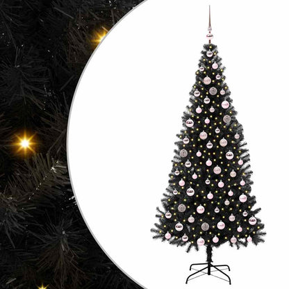 vidaXL Christmas Tree Black 210 cm PVC - 49680
