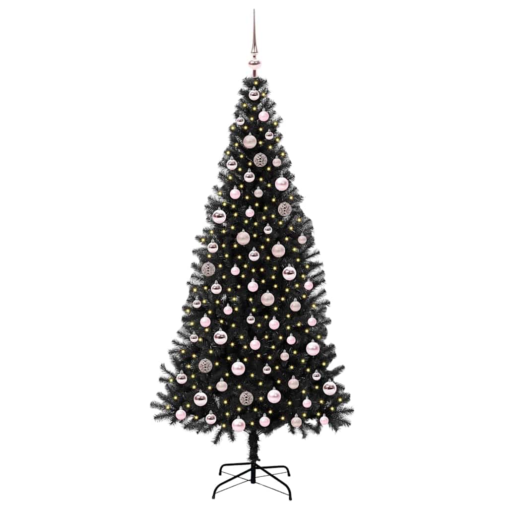 vidaXL Christmas Tree Black 210 cm PVC - 49680