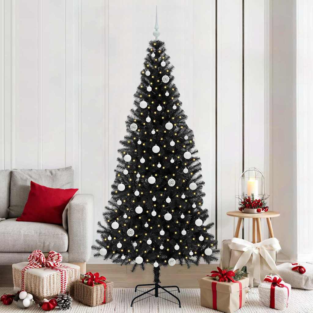 vidaXL Christmas Tree Black 210 cm PVC - 49685