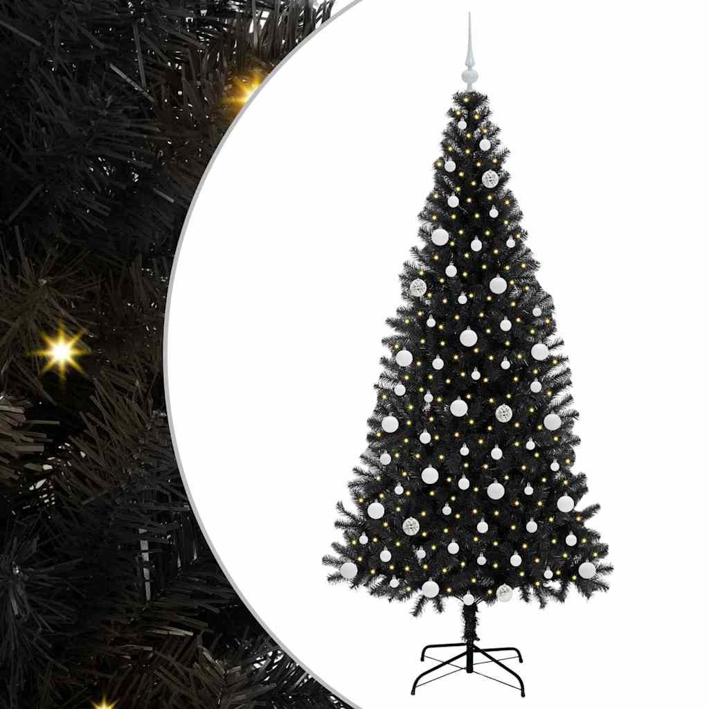 vidaXL Christmas Tree Black 210 cm PVC - 49685