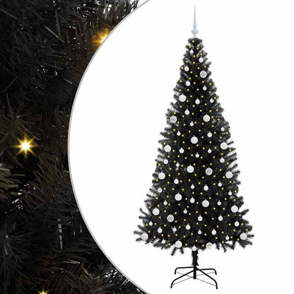 vidaXL Christmas Tree Black 210 cm PVC - 49685