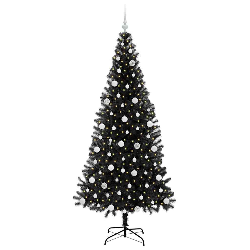 vidaXL Christmas Tree Black 210 cm PVC - 49685