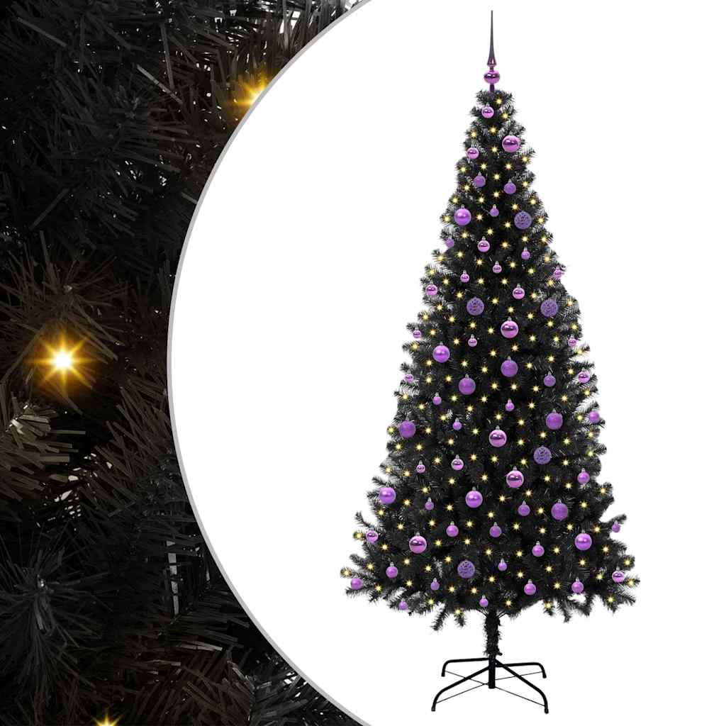 vidaXL Christmas Tree Black 210 cm PVC - 49686