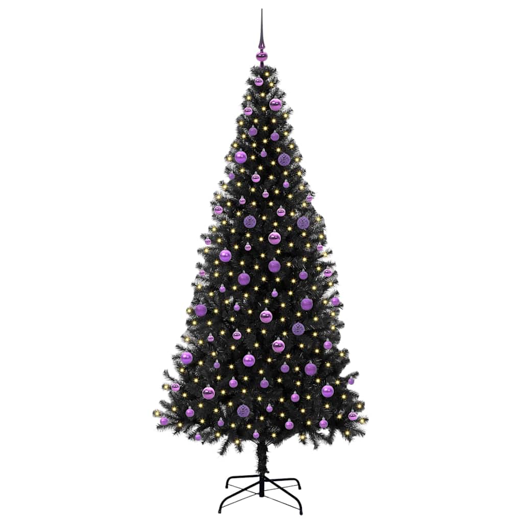 vidaXL Christmas Tree Black 210 cm PVC - 49686