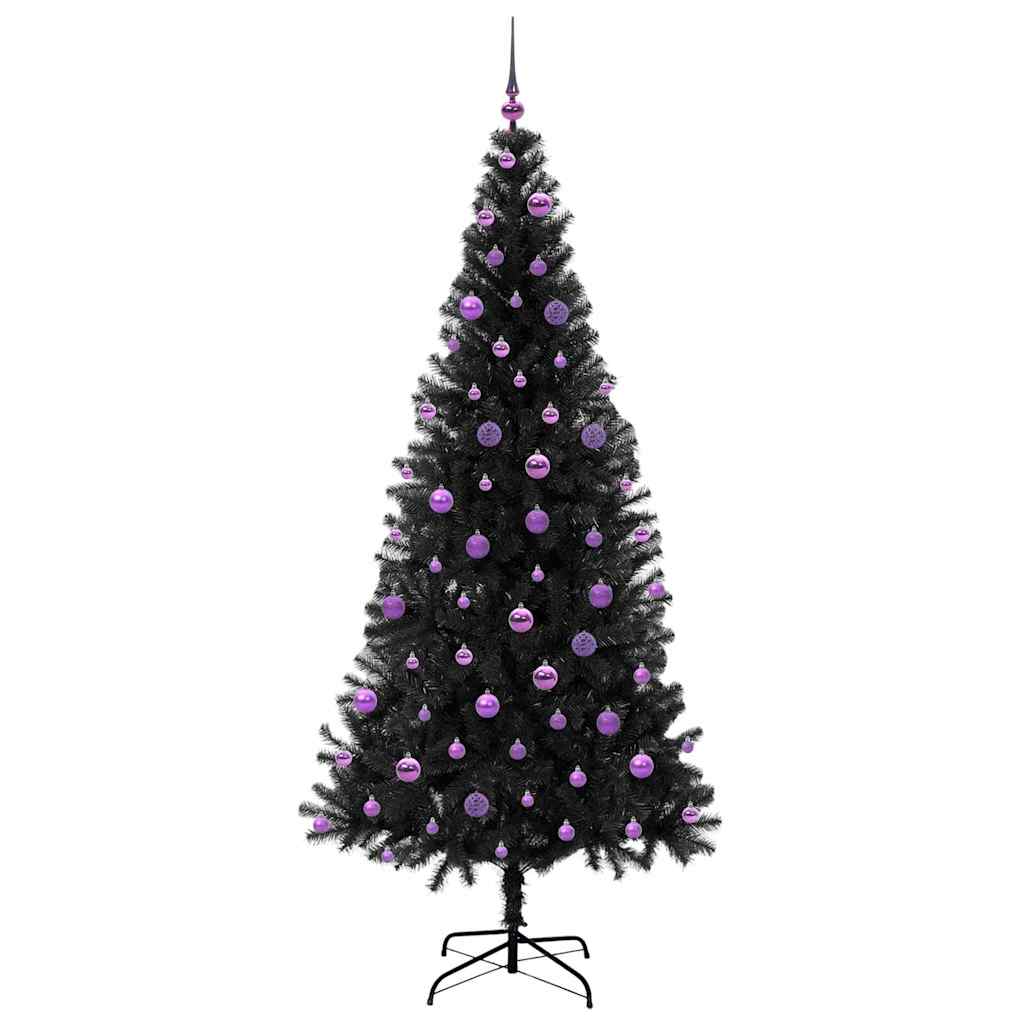 vidaXL Christmas Tree Black 210 cm PVC - 49686