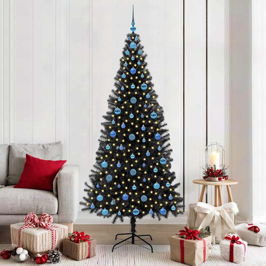 vidaXL Christmas Tree Black 210 cm PVC - 49699