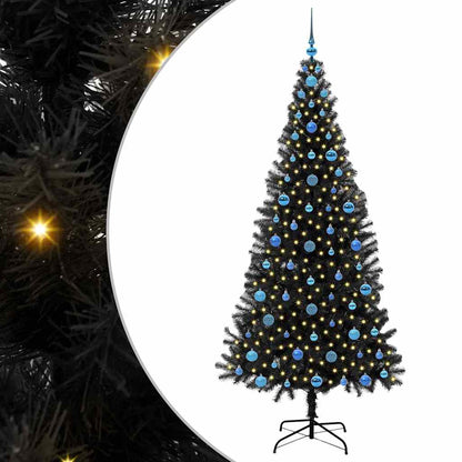 vidaXL Christmas Tree Black 210 cm PVC - 49699
