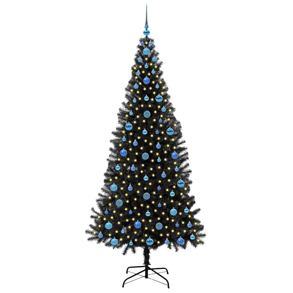 vidaXL Christmas Tree Black 210 cm PVC - 49699