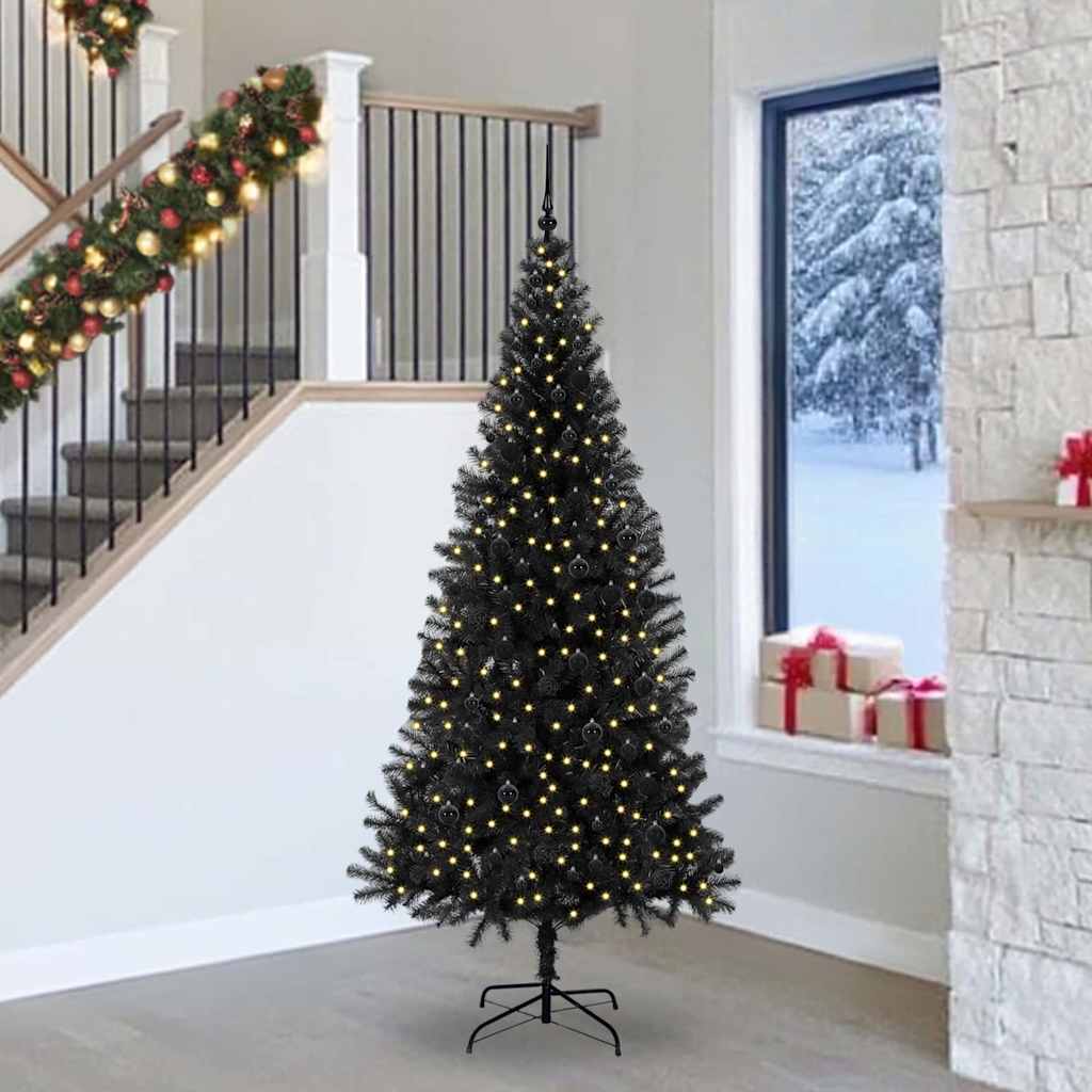vidaXL Christmas Tree Black 240 cm PVC