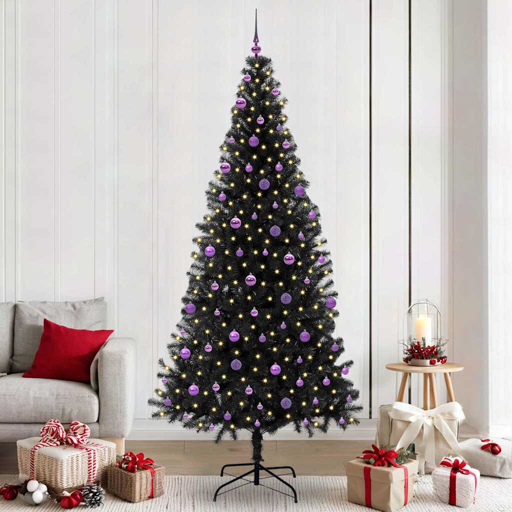 vidaXL Christmas Tree Black 240 cm PVC - 49711