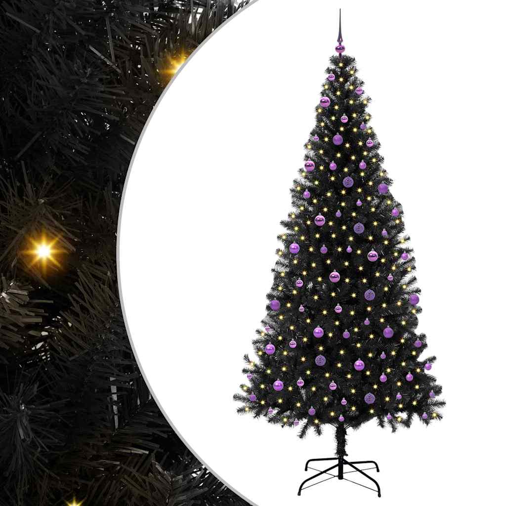 vidaXL Christmas Tree Black 240 cm PVC - 49711