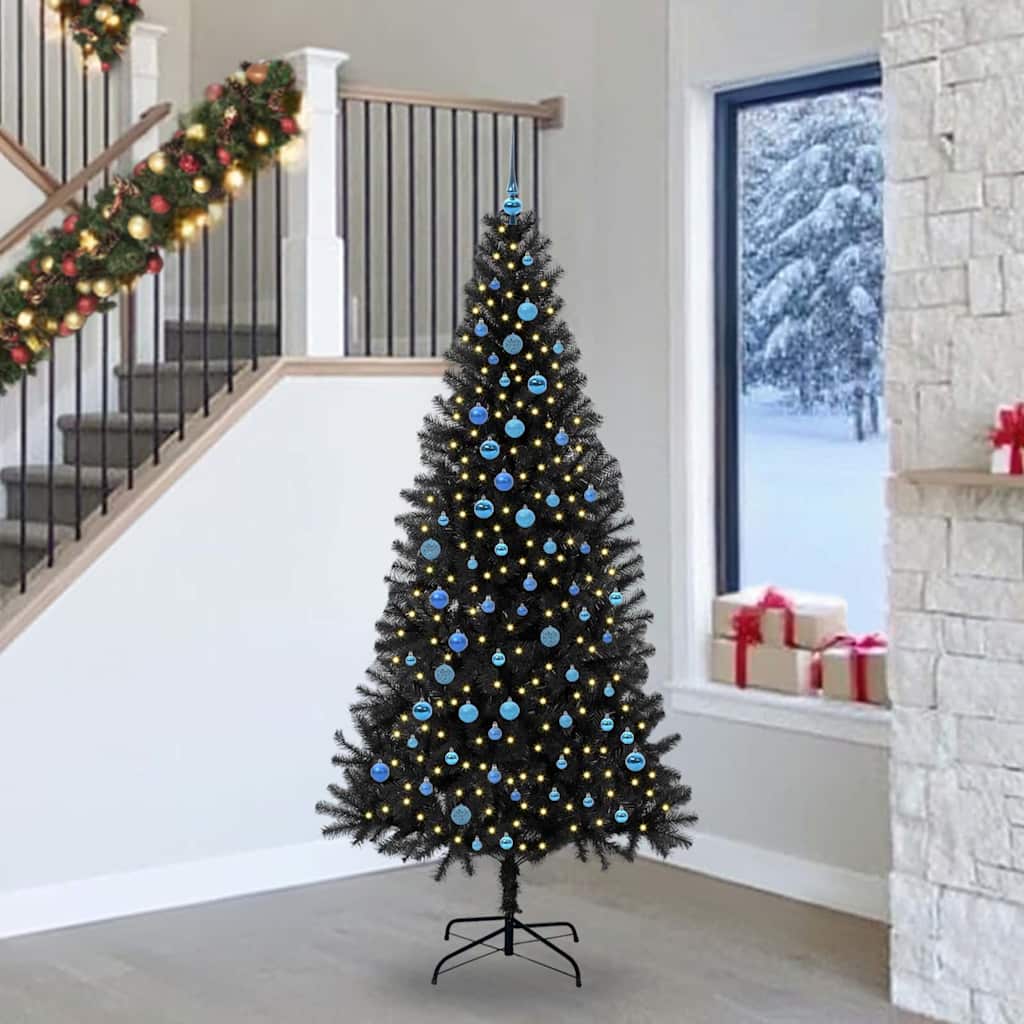 vidaXL Christmas Tree Black 240 cm PVC - 49716