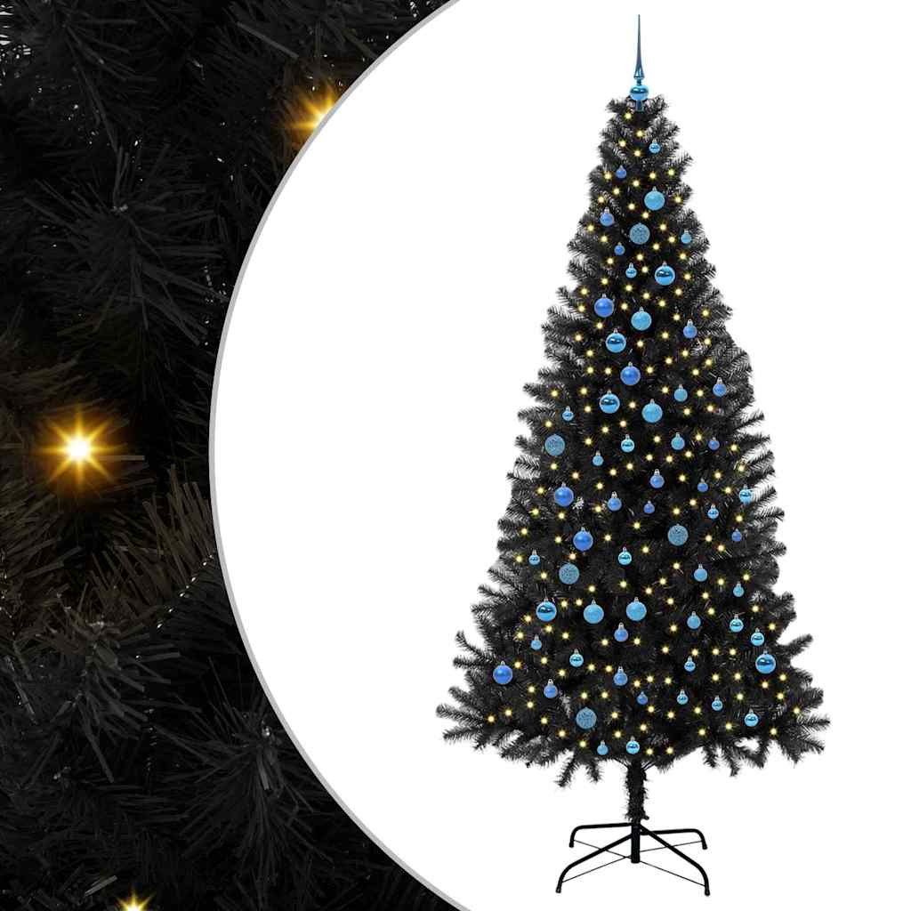 vidaXL Christmas Tree Black 240 cm PVC - 49716