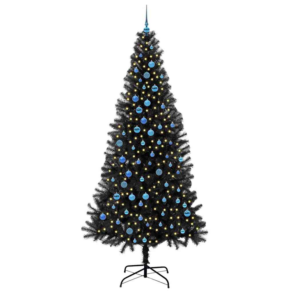 vidaXL Christmas Tree Black 240 cm PVC - 49716