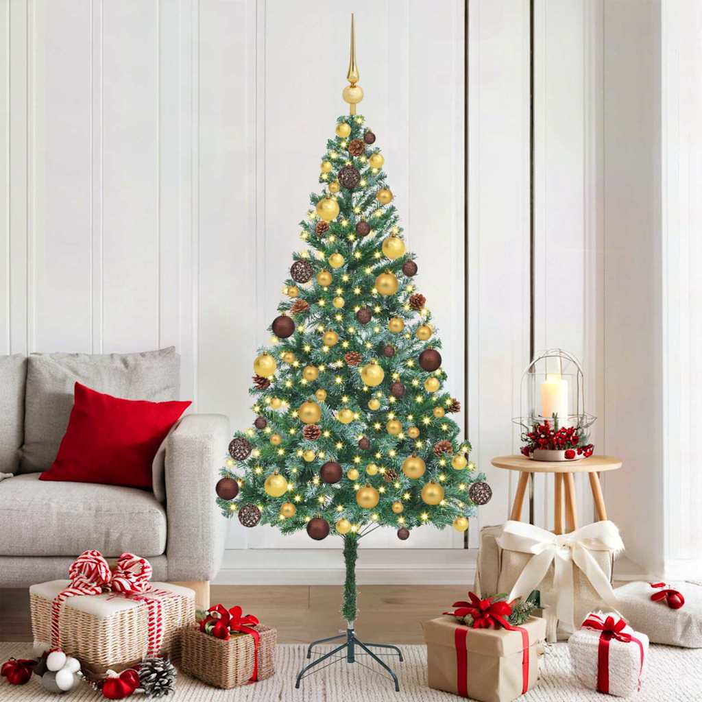 vidaXL Artificial Christmas Tree with Stand Green 180 cm PVC and Steel - 49730
