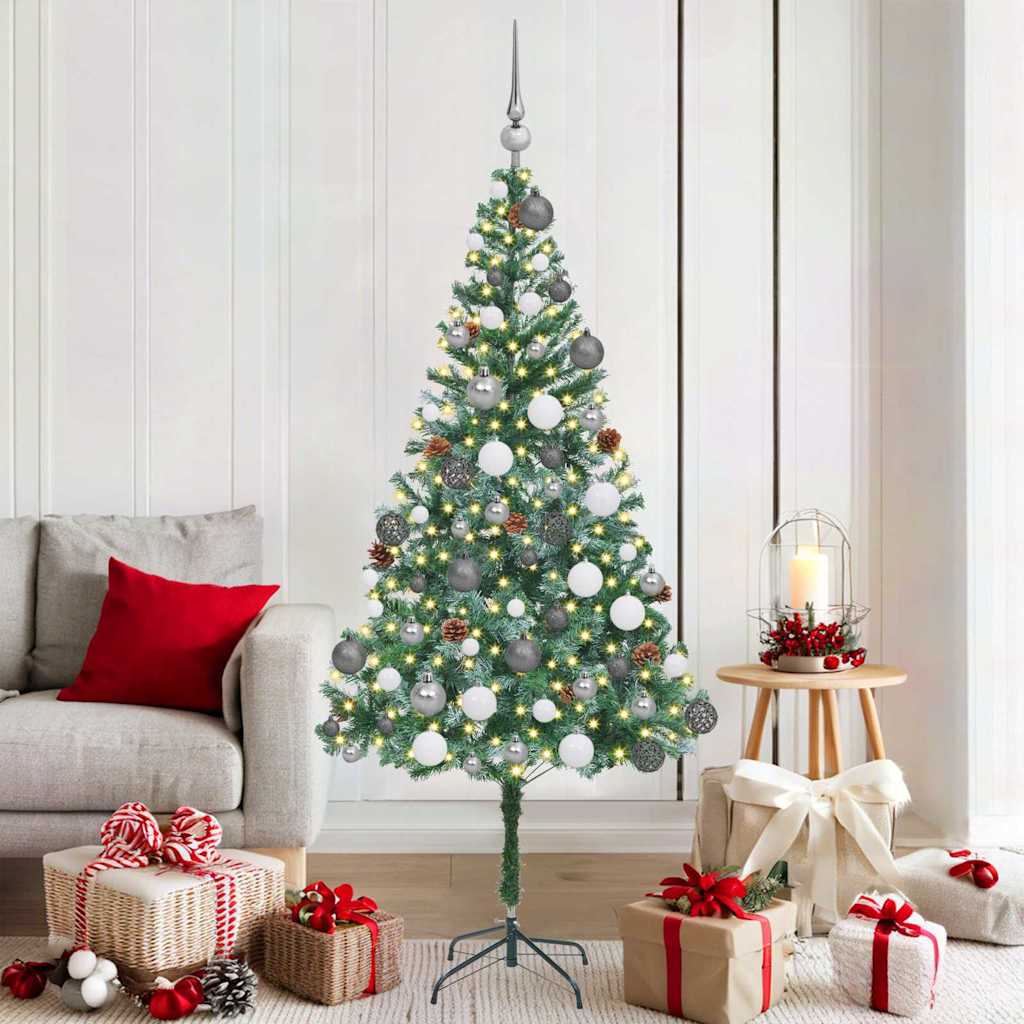 vidaXL Artificial Christmas Tree with Stand Green 180 cm PVC and Steel - 49732