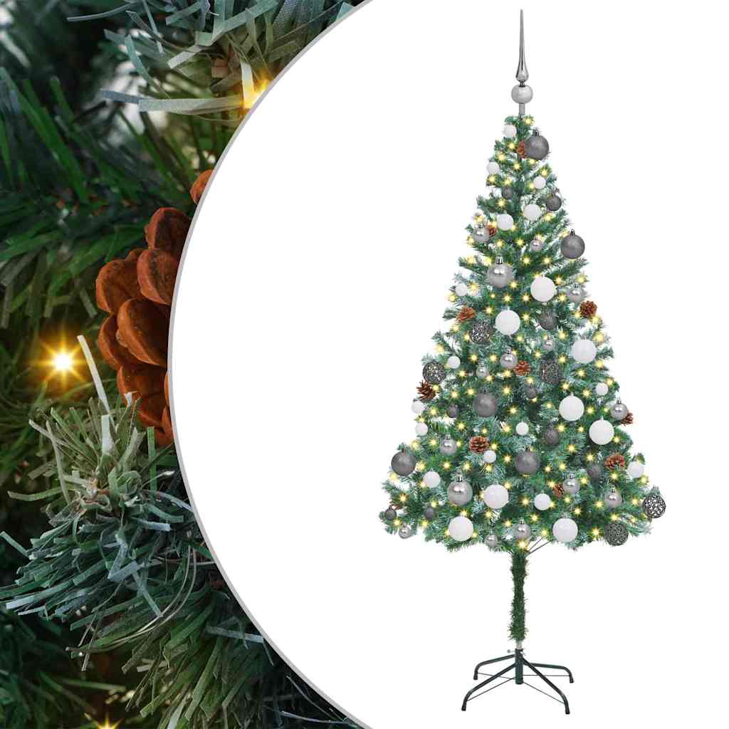 vidaXL Artificial Christmas Tree with Stand Green 180 cm PVC and Steel - 49732