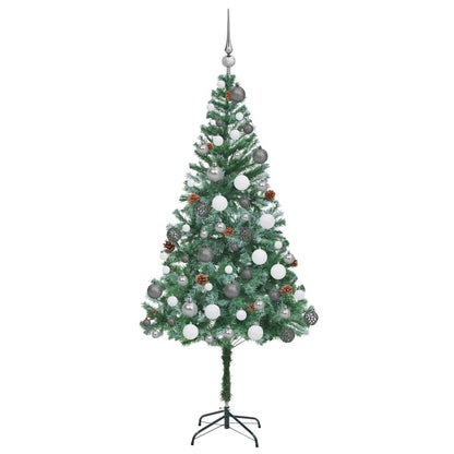 vidaXL Artificial Christmas Tree with Stand Green 180 cm PVC and Steel - 49732