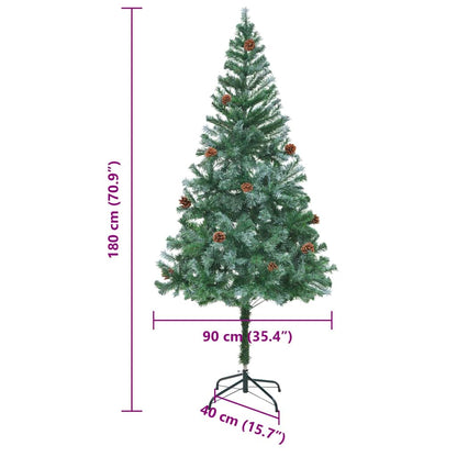 vidaXL Artificial Christmas Tree with Stand Green 180 cm PVC and Steel - 49732