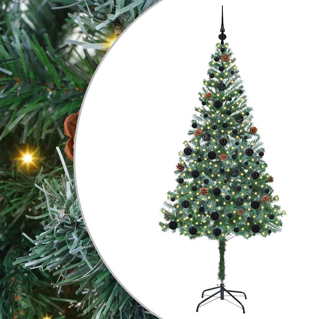 vidaXL Artificial Christmas Tree with Stand Green 180 cm PVC and Steel - 49735