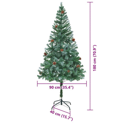 vidaXL Artificial Christmas Tree with Stand Green 180 cm PVC and Steel - 49741