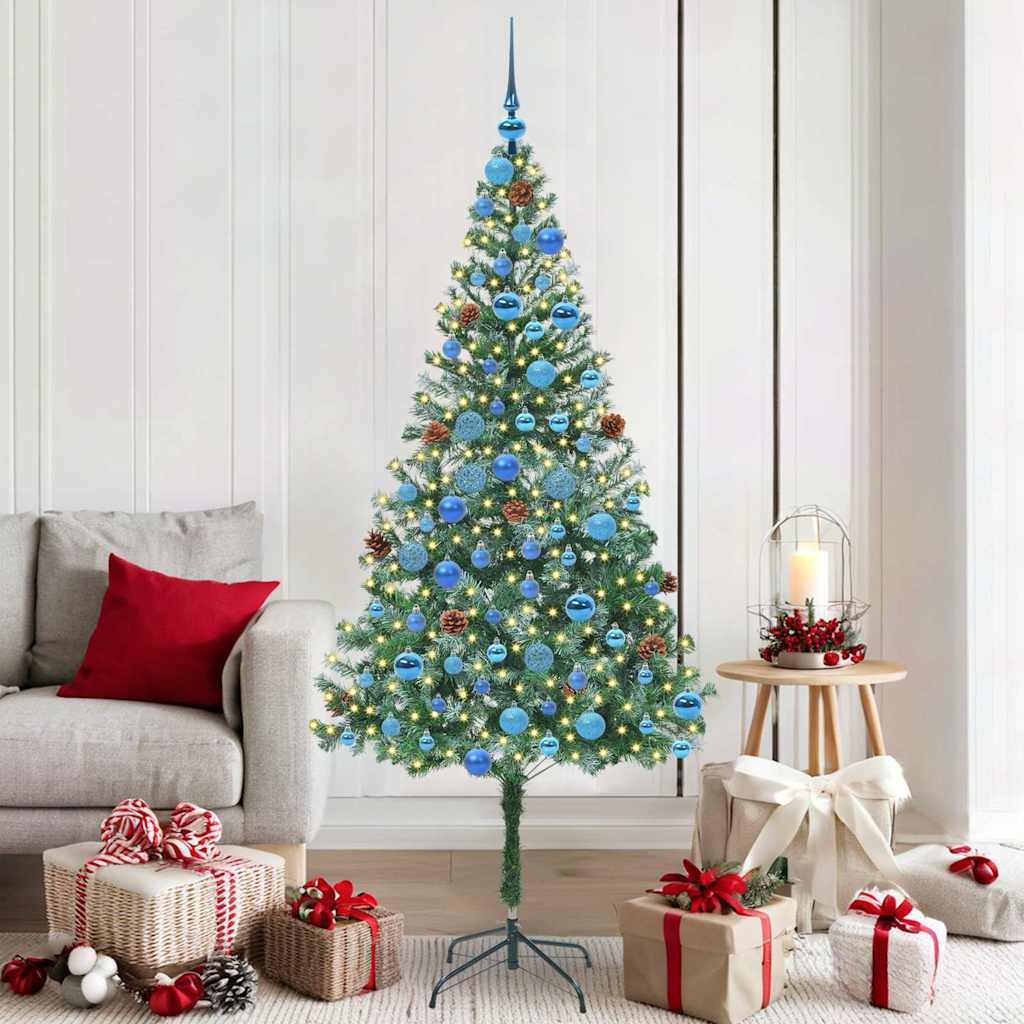 vidaXL Artificial Christmas Tree with Stand Green 180 cm PVC and Steel - 49743