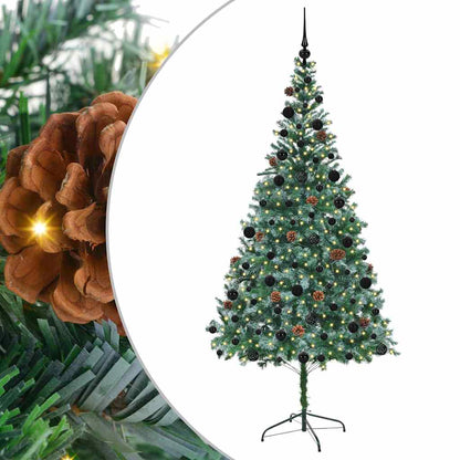 vidaXL Artificial Christmas Tree with Stand Green 210 cm PVC and Steel
