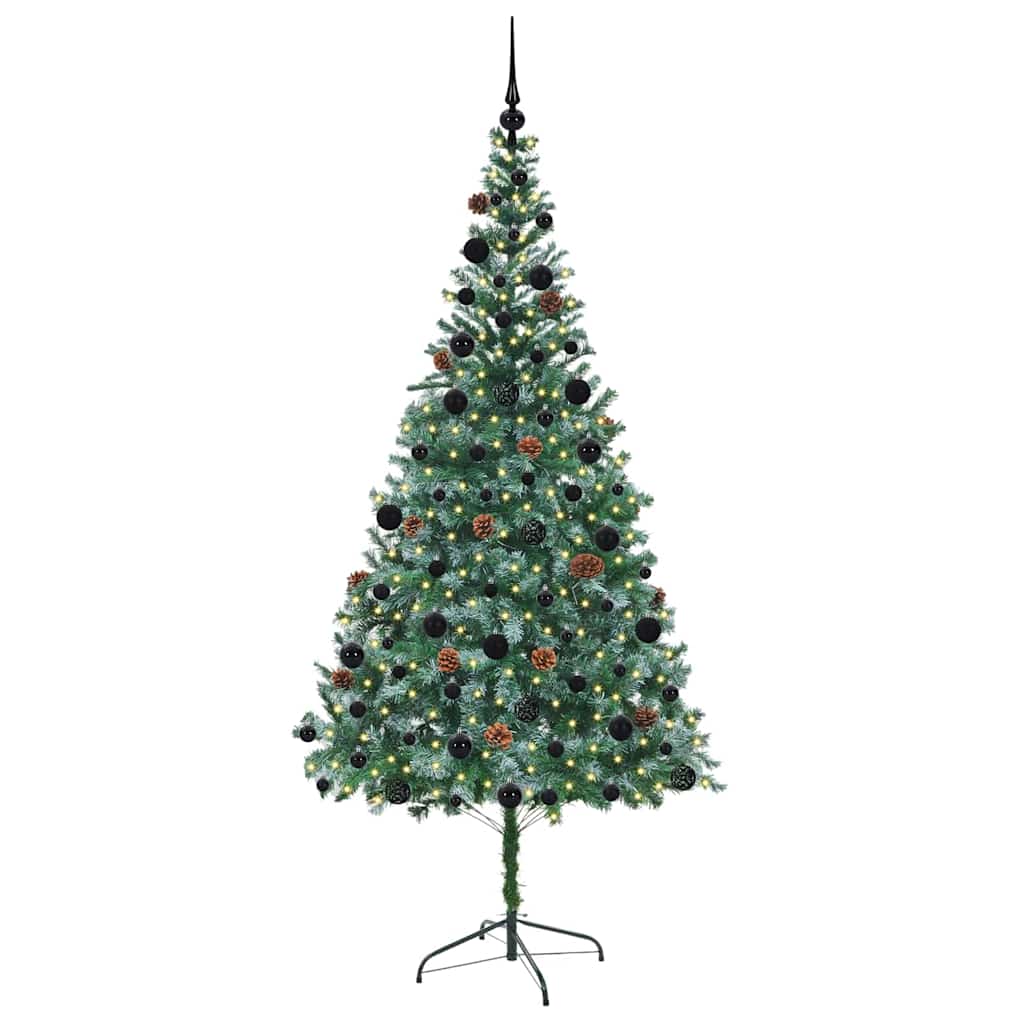 vidaXL Artificial Christmas Tree with Stand Green 210 cm PVC and Steel