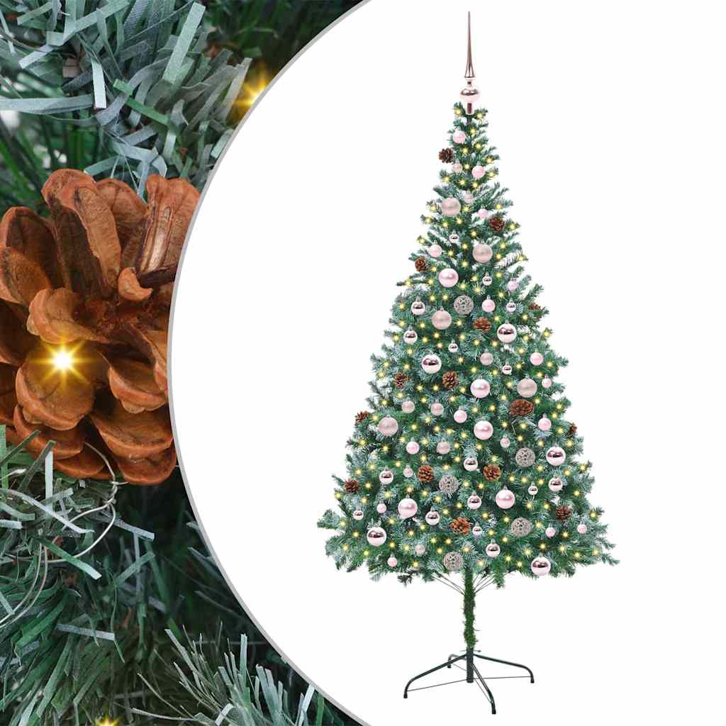 vidaXL Artificial Christmas Tree with Stand Green 210 cm PVC and Steel - 49749