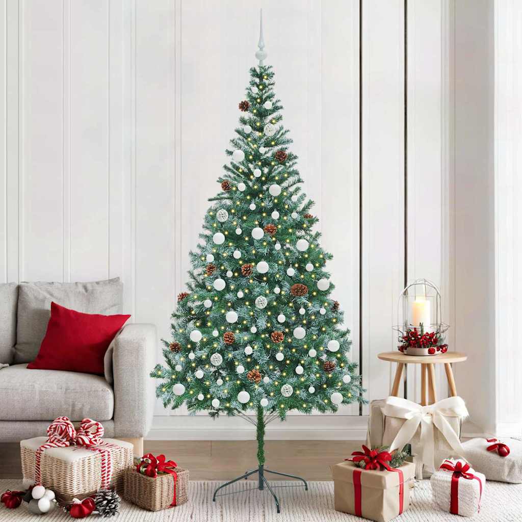 vidaXL Artificial Christmas Tree with Stand Green 210 cm PVC and Steel - 49760