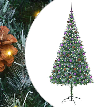 vidaXL Artificial Christmas Tree with Stand Green 210 cm PVC and Steel - 49767