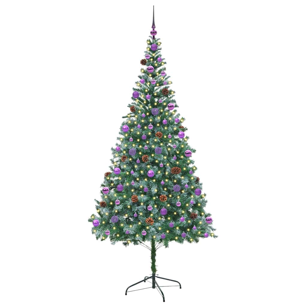 vidaXL Artificial Christmas Tree with Stand Green 210 cm PVC and Steel - 49767