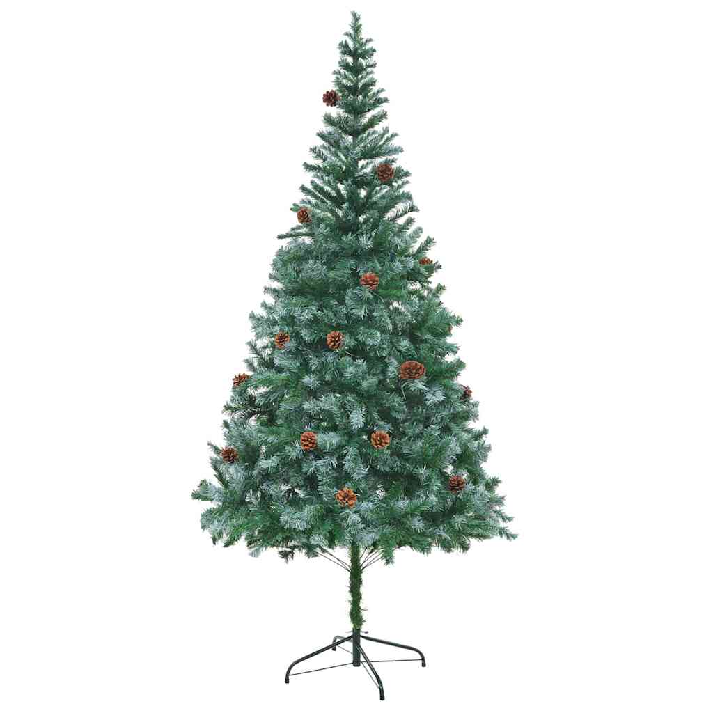vidaXL Artificial Christmas Tree with Stand Green 210 cm PVC and Steel - 49767