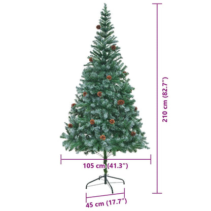 vidaXL Artificial Christmas Tree with Stand Green 210 cm PVC and Steel - 49776
