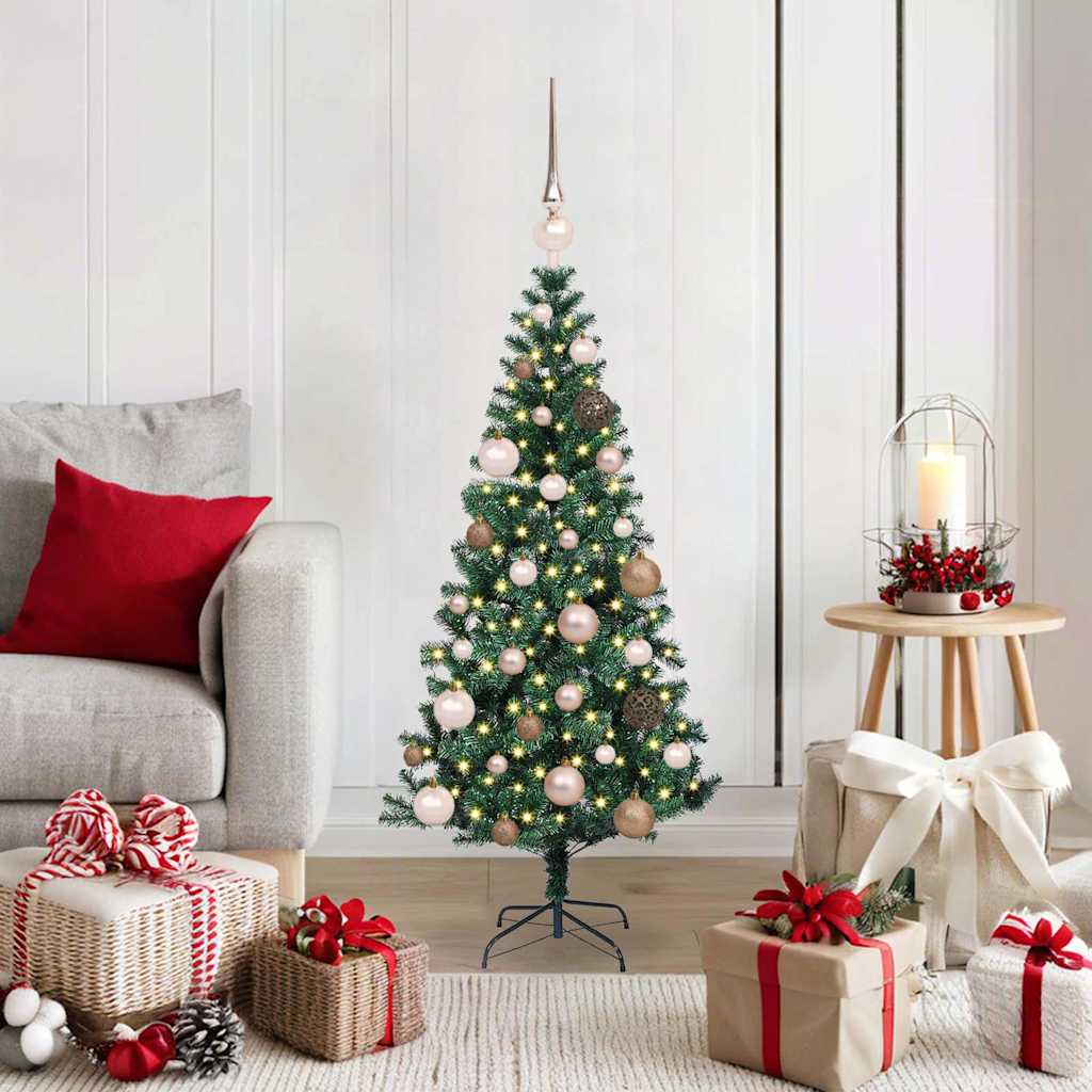 vidaXL Artificial Pre-lit Christmas Tree Green 120 cm PVC and Metal - 49778