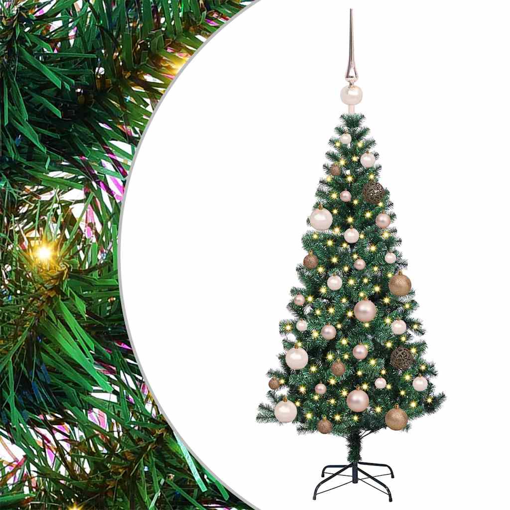 vidaXL Artificial Pre-lit Christmas Tree Green 120 cm PVC and Metal - 49778