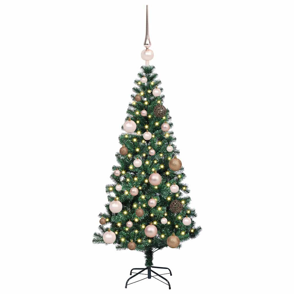 vidaXL Artificial Pre-lit Christmas Tree Green 120 cm PVC and Metal - 49778
