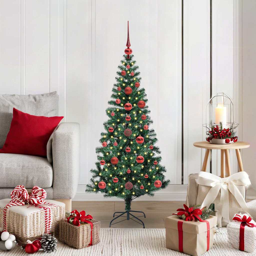 vidaXL Artificial Pre-lit Christmas Tree Green 120 cm PVC and Metal - 49780