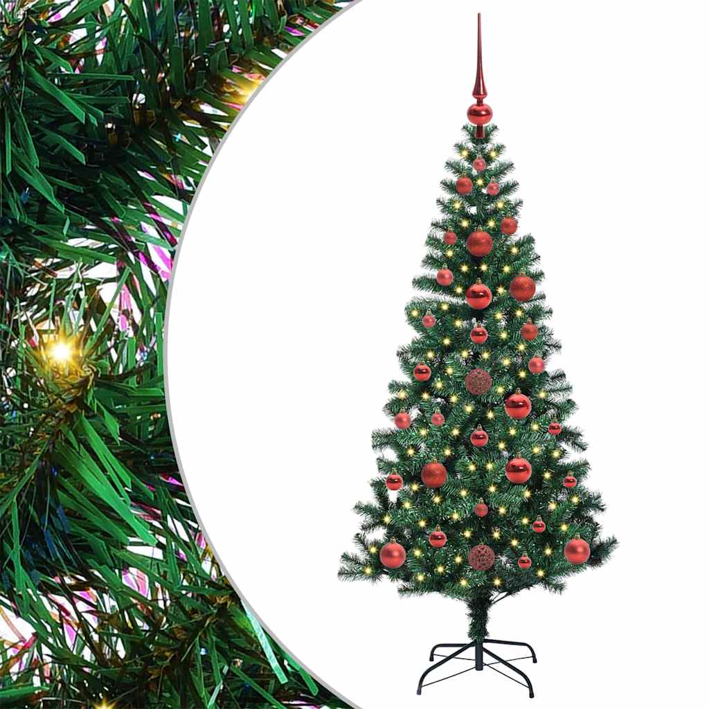 vidaXL Artificial Pre-lit Christmas Tree Green 120 cm PVC and Metal - 49780
