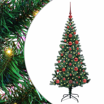 vidaXL Artificial Pre-lit Christmas Tree Green 120 cm PVC and Metal - 49780