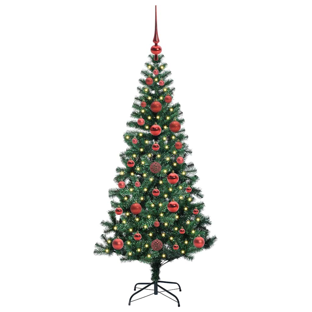 vidaXL Artificial Pre-lit Christmas Tree Green 120 cm PVC and Metal - 49780