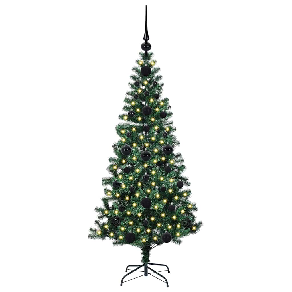 vidaXL Artificial Pre-lit Christmas Tree Green 120 cm PVC and Metal - 49781